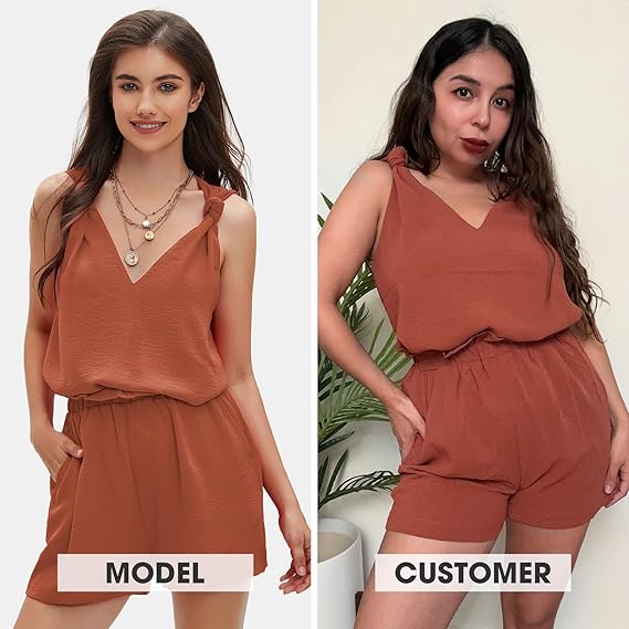 Women's V-neck short-sleeved vacation two-piece suit