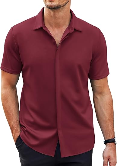 Men's casual short-sleeved button-down shirt