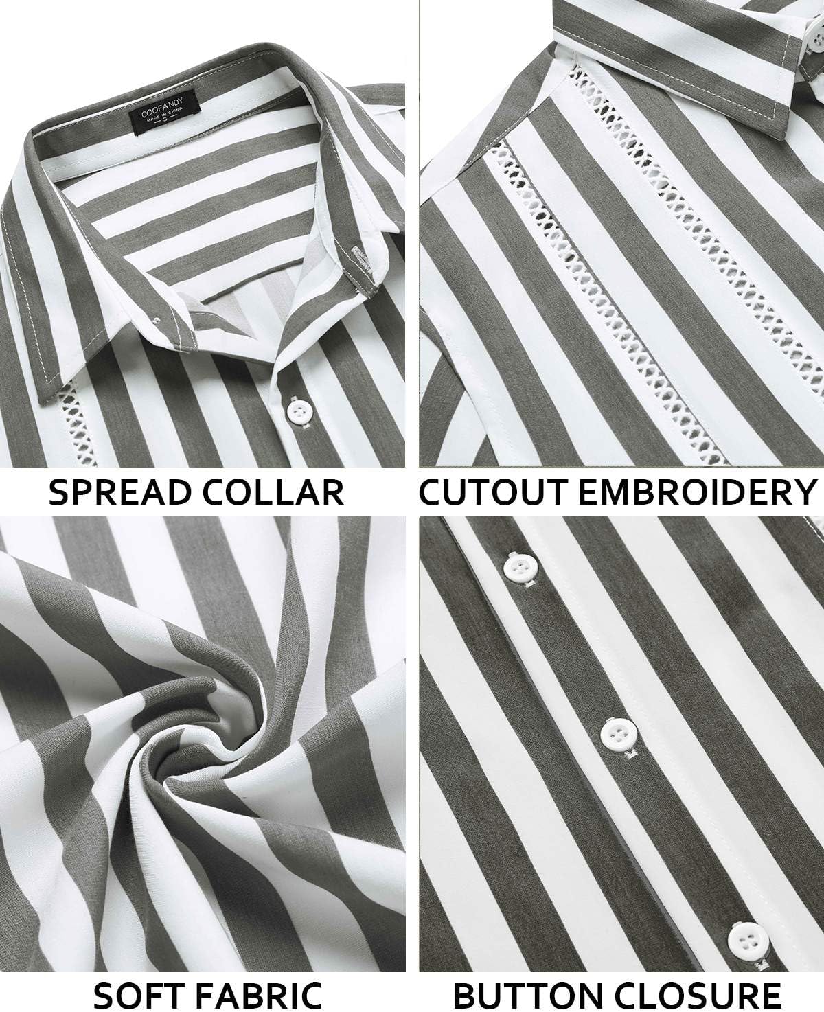 COOFANDY Men's Cuban Guayabera Shirt Short Sleeve Button Down Shirts Casual Summer Beach Linen Shirts