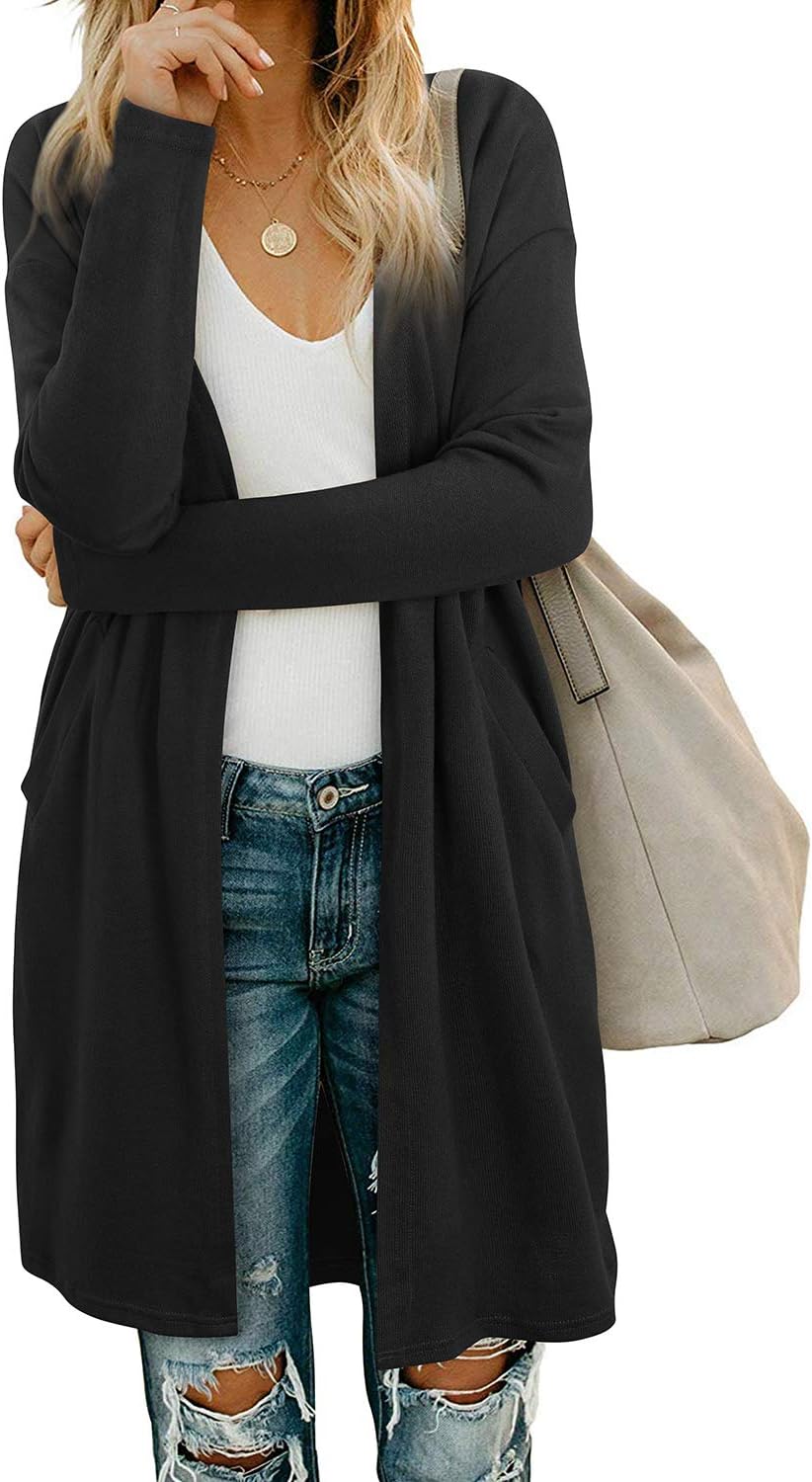 Women's long-sleeved cardigan with pockets