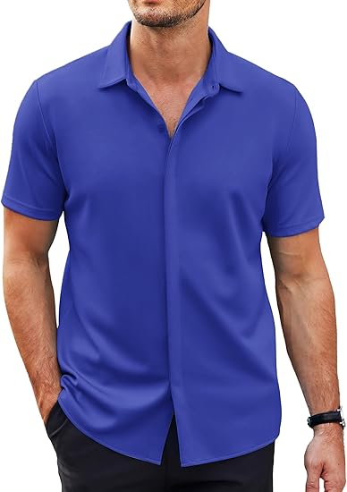 Men's casual short-sleeved button-down shirt