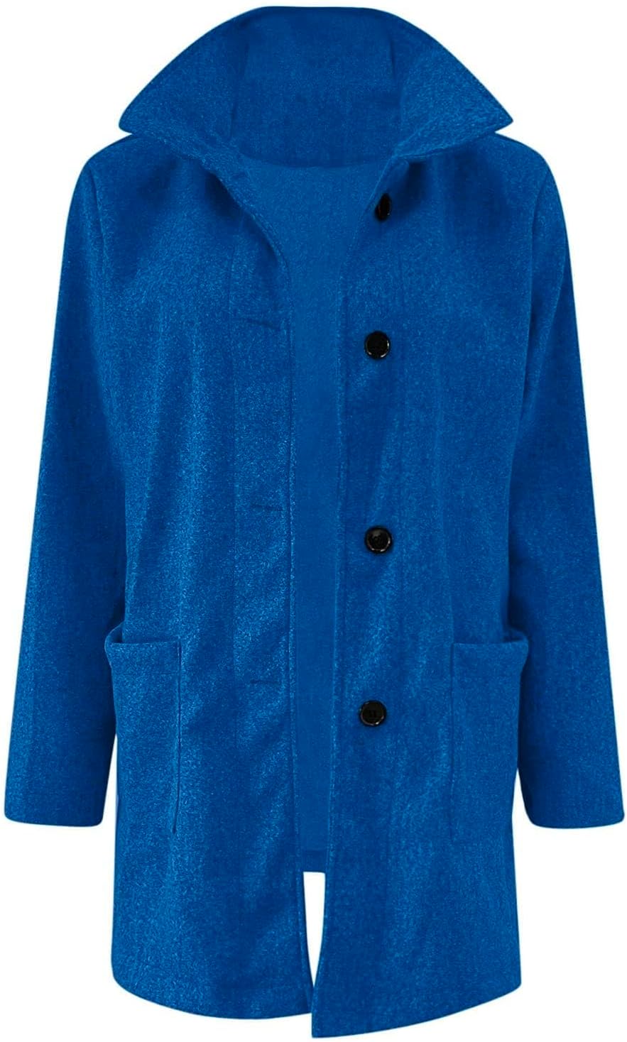 2025🔥Women's Long Casual Solid Color Wool Thicken Long Sleeved Stand-up Coat 