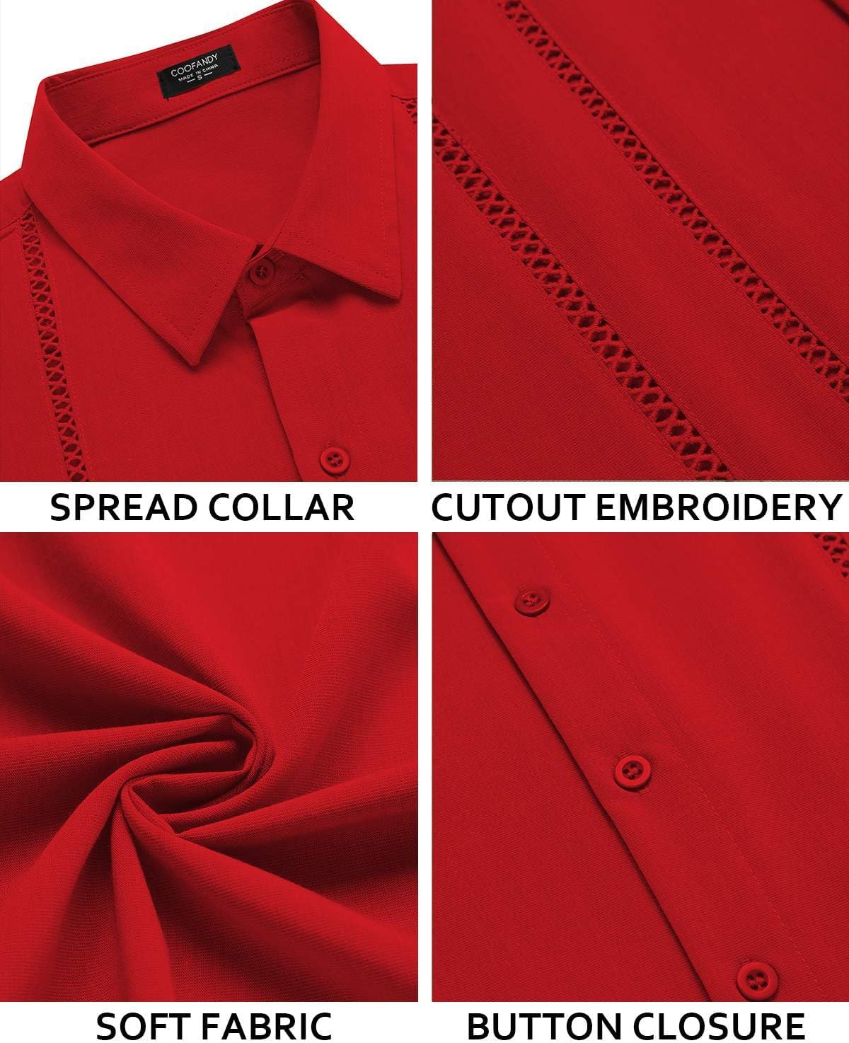 COOFANDY Men's Cuban Guayabera Shirt Short Sleeve Button Down Shirts Casual Summer Beach Linen Shirts