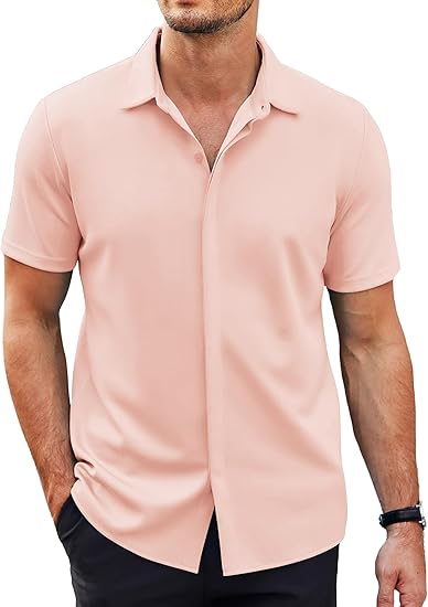 Men's casual short-sleeved button-down shirt