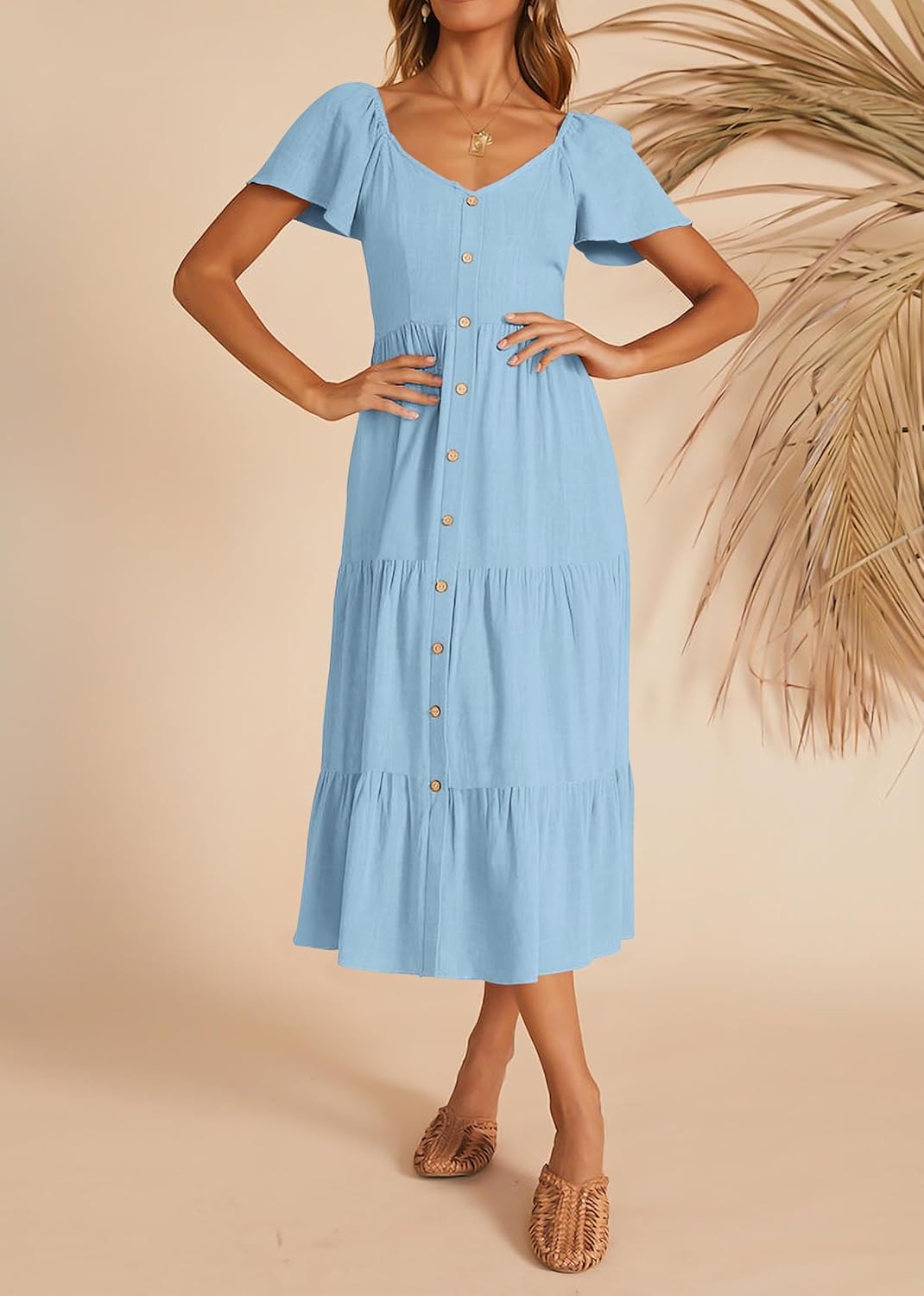 Linen Layered Pocket Sundress