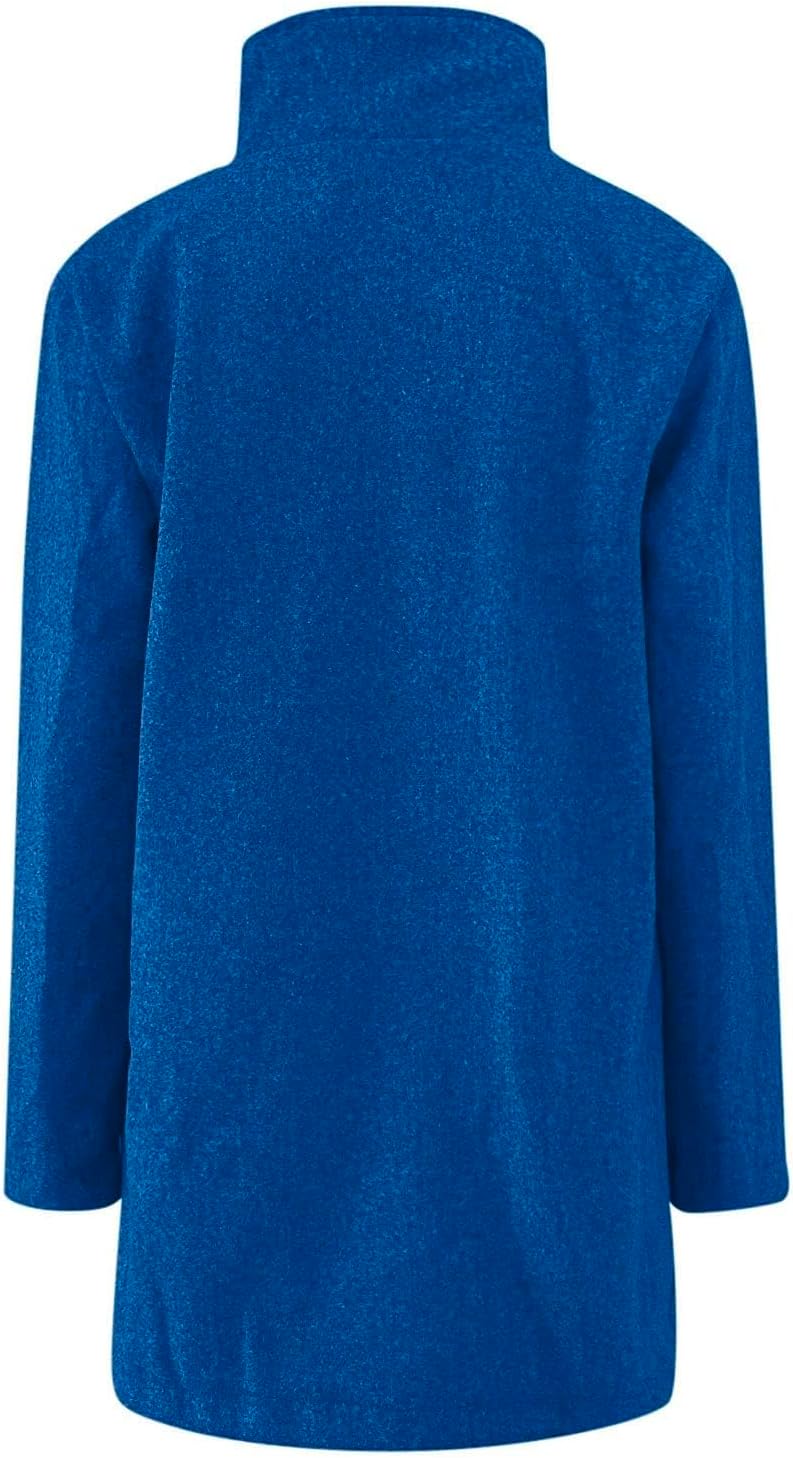 2025🔥Women's Long Casual Solid Color Wool Thicken Long Sleeved Stand-up Coat 