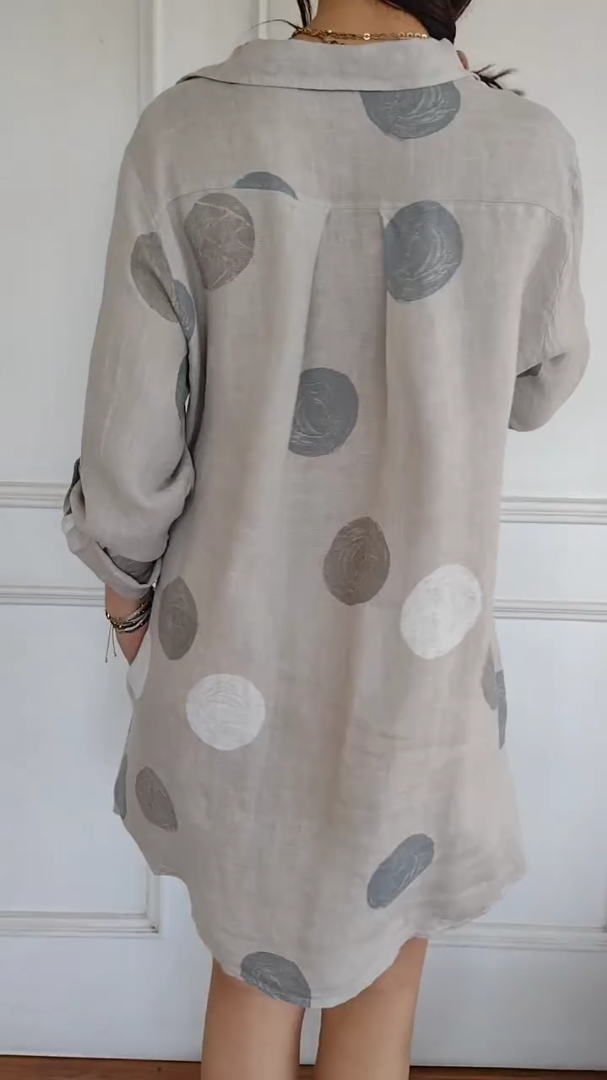 Women's cotton and linen shirt skirt