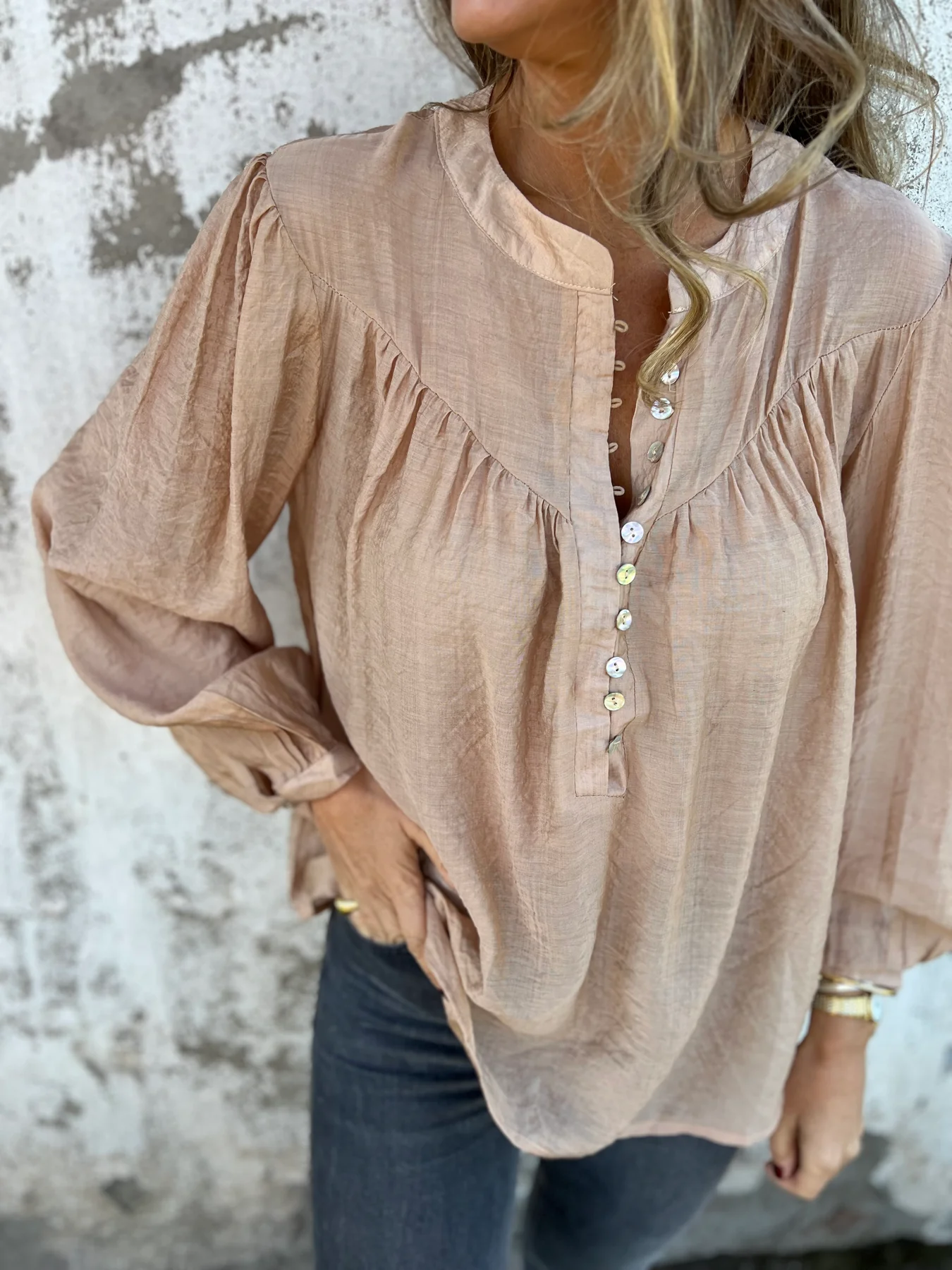 Casual Ice Silk Button Top