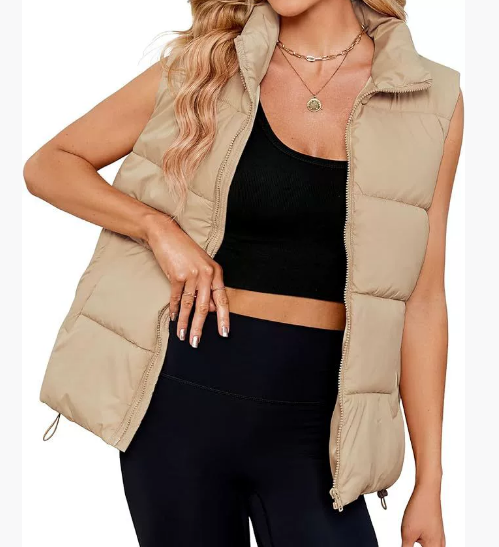 2025 Women's New Sleeveless Stand Collar Warm Velvet Vest Jacket