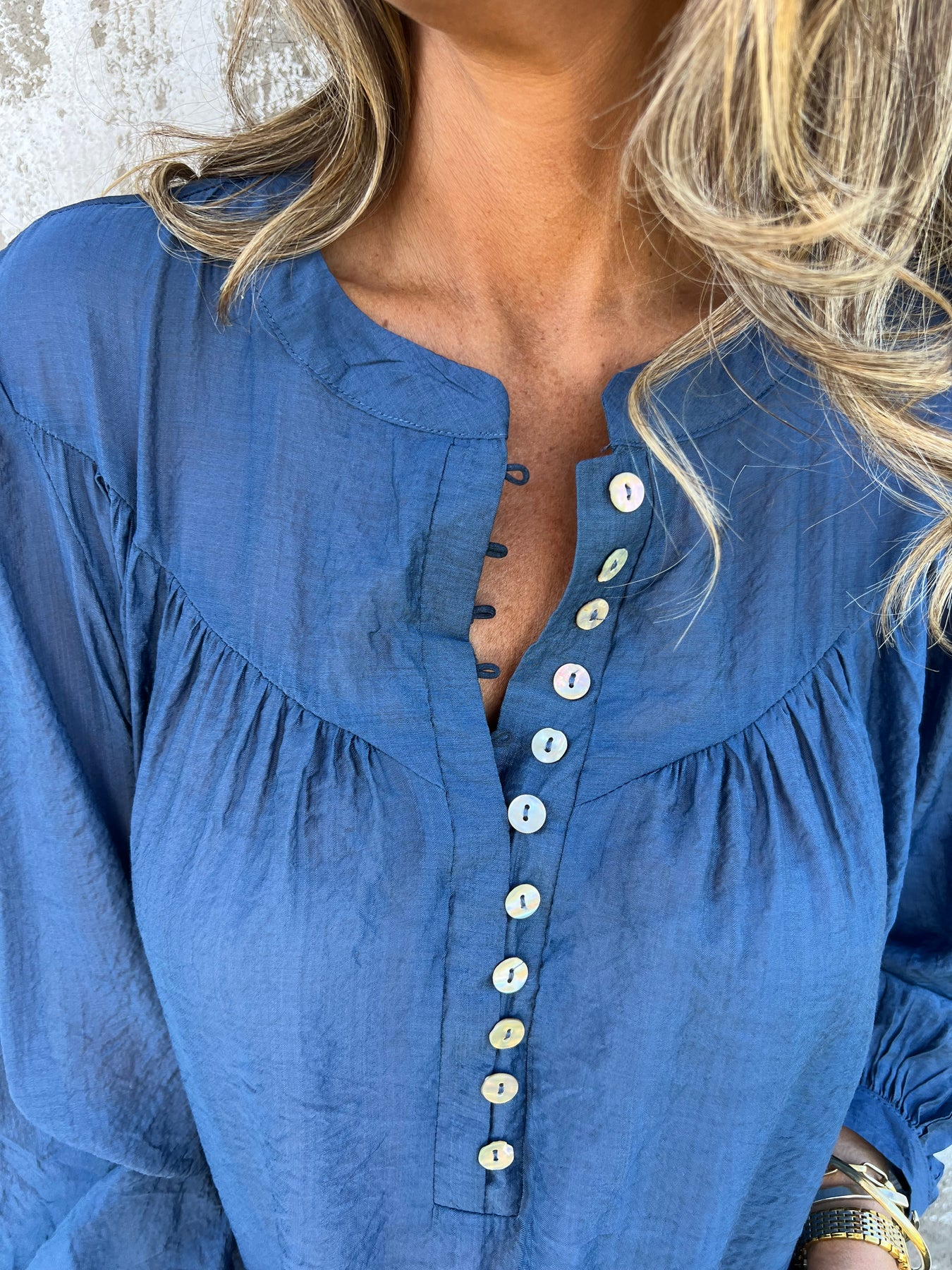 Casual Ice Silk Button Top