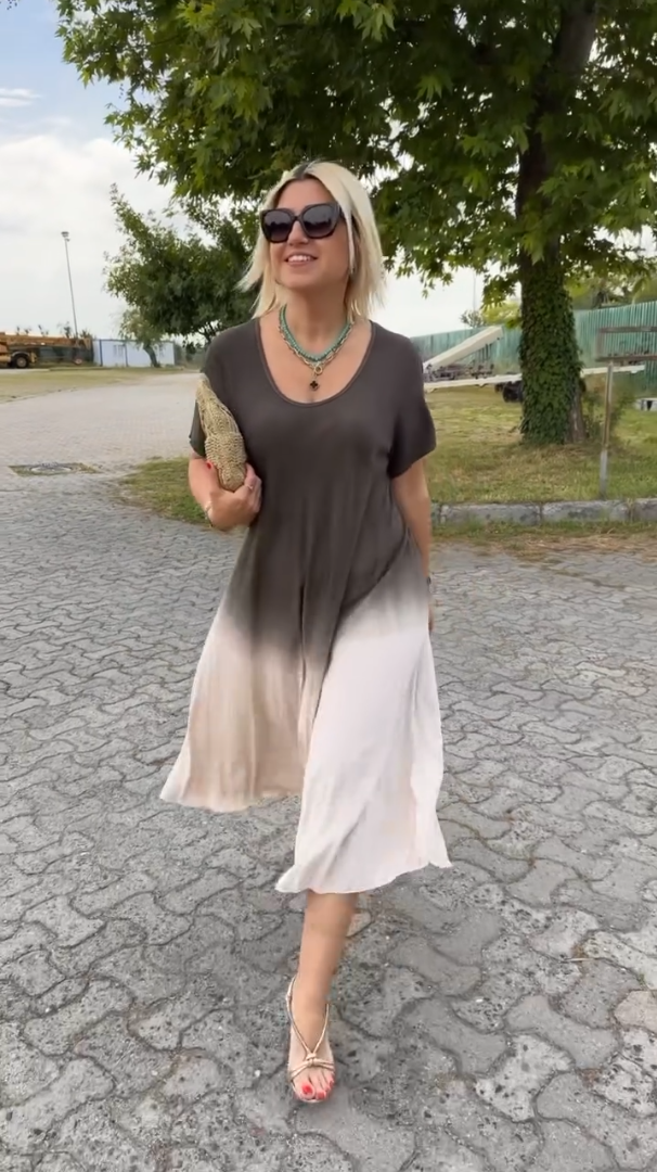 Women's Short Sleeve Gradient Dress