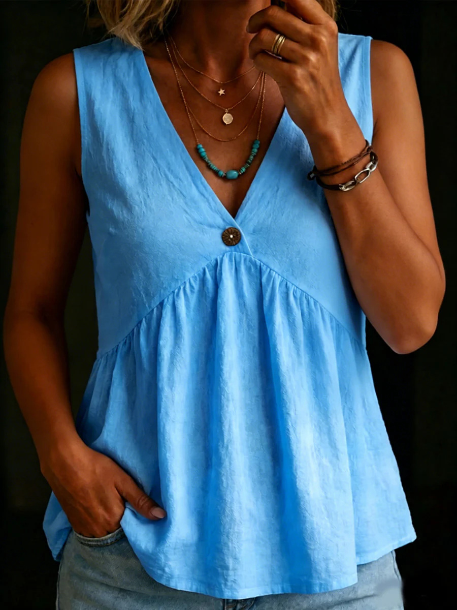 2026 Casual and Elegant Button-Down V-Neck Multi-Color Shirt