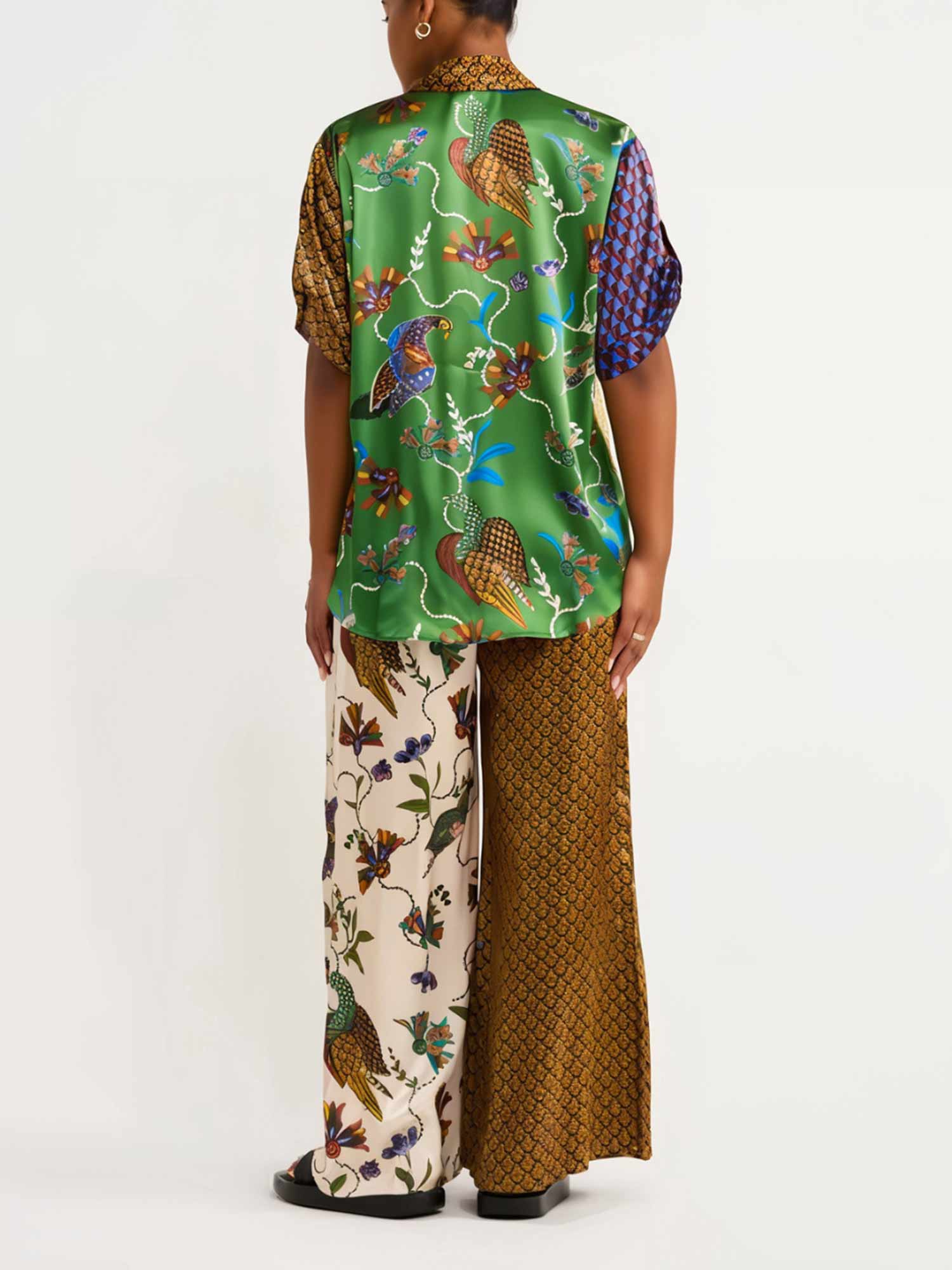 Birdsong Contrast Wide-Leg Pants