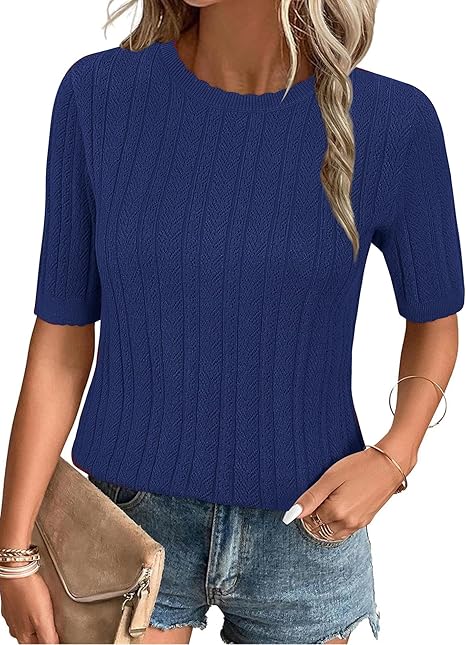 2026 Women's Spring Summer Ruffled Short-Sleeve Textured Shirt 