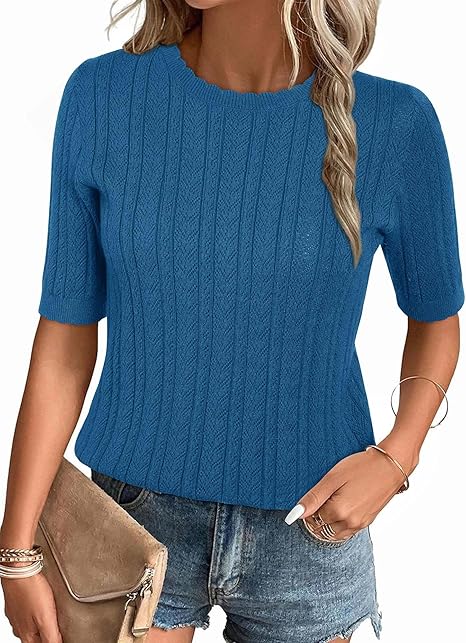 2026 Women's Spring Summer Ruffled Short-Sleeve Textured Shirt 