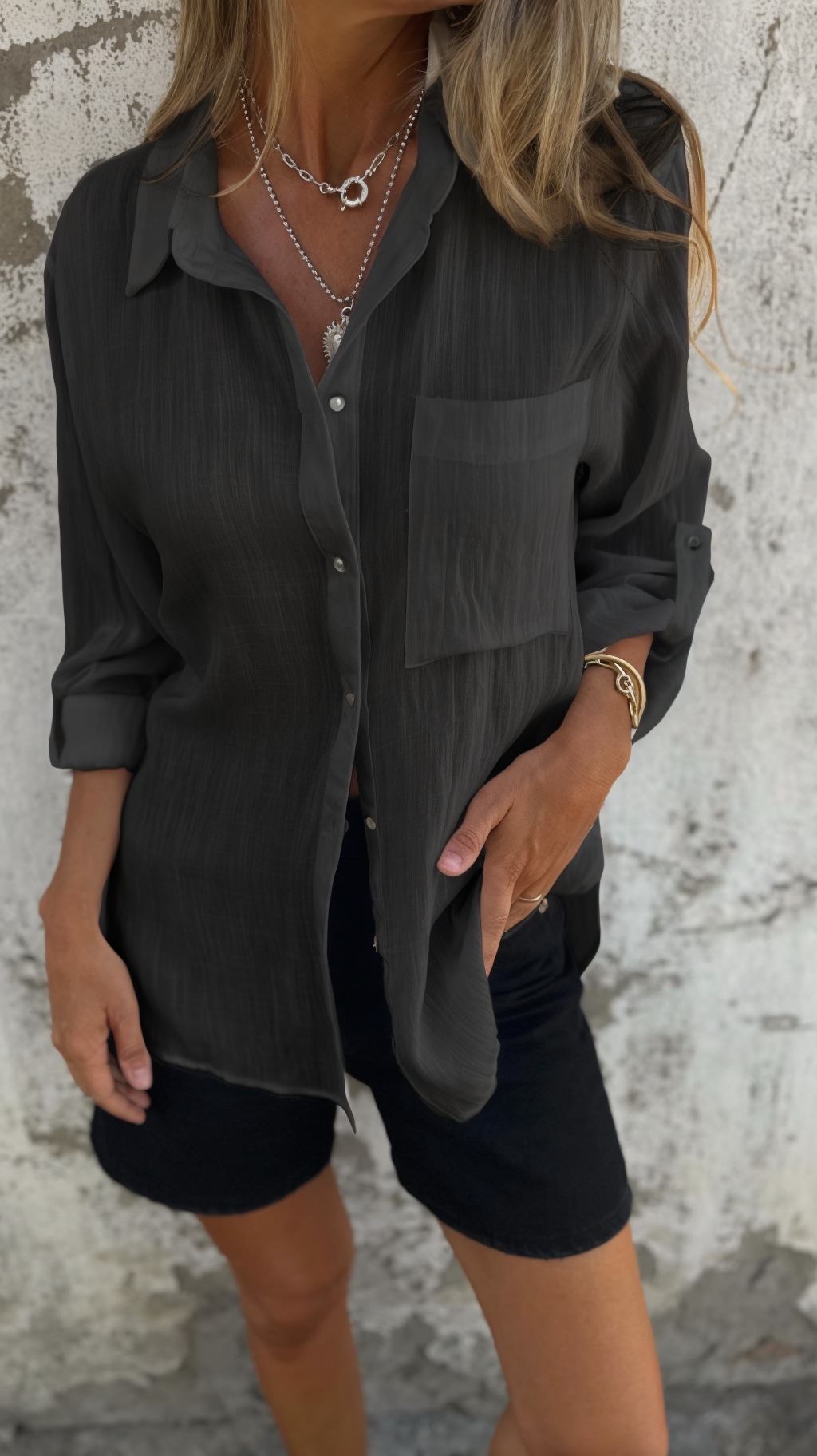 Women's Casual Cotton and linen shirt