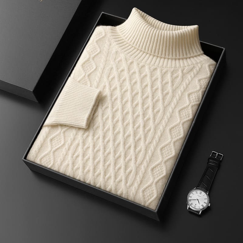 Men's Turtleneck Cashmere Knit Sweater