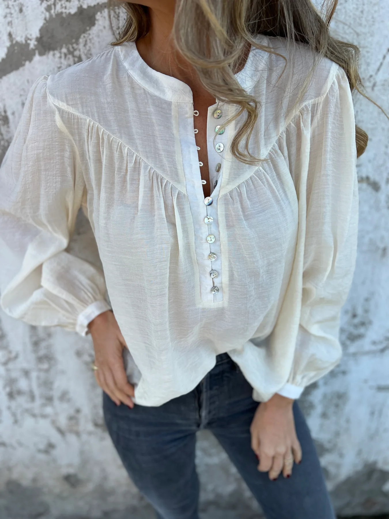 Casual Ice Silk Button Top