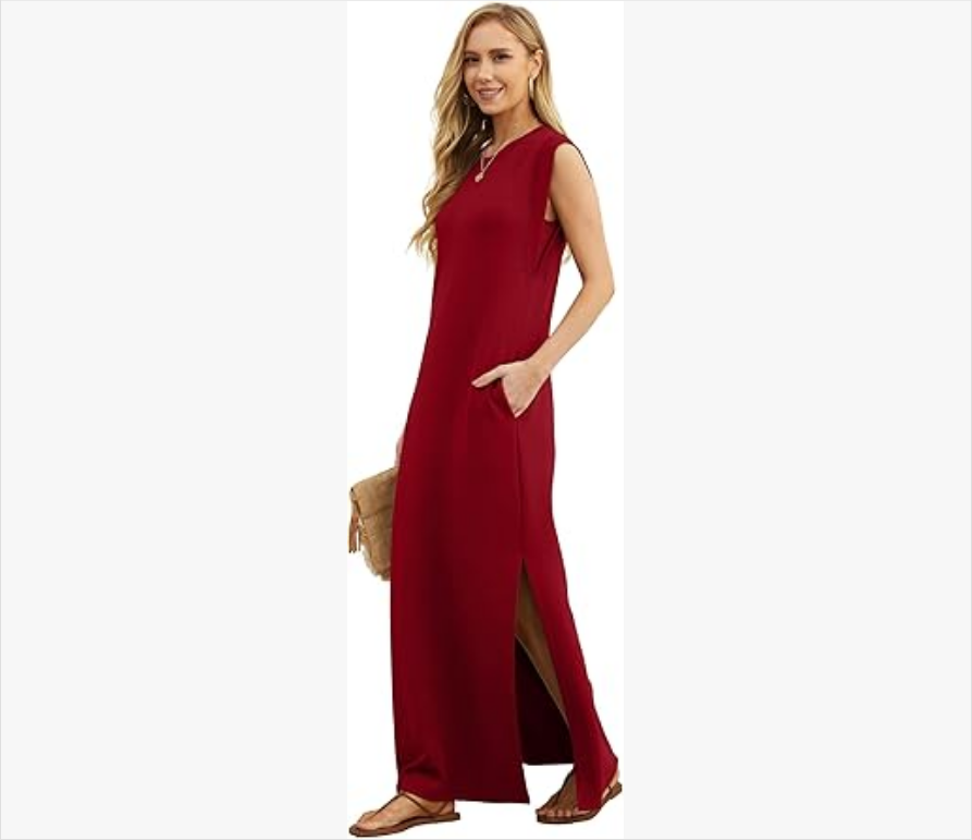 Women's Casual Loose Slit Maxi Skirt