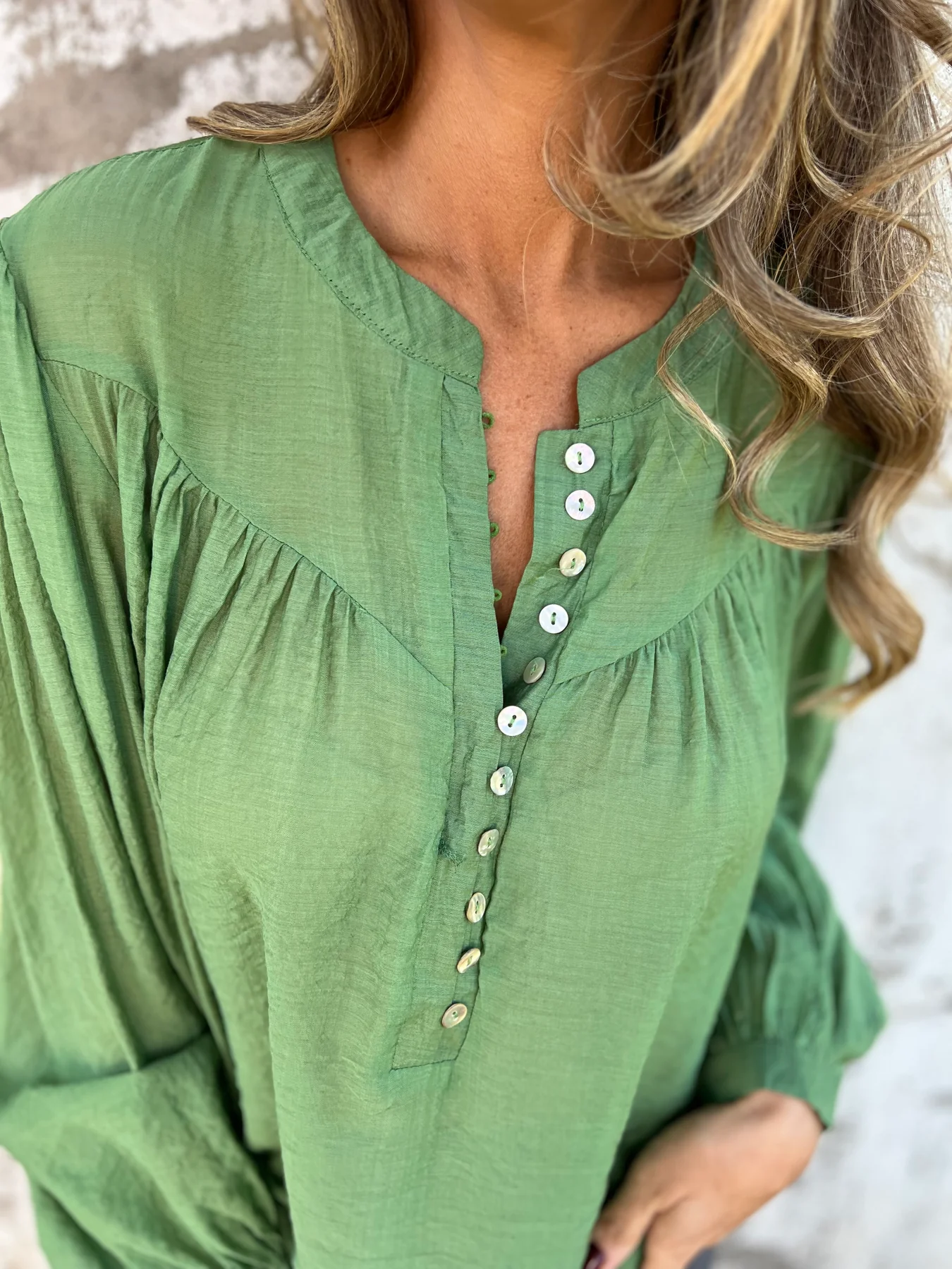 Casual Ice Silk Button Top