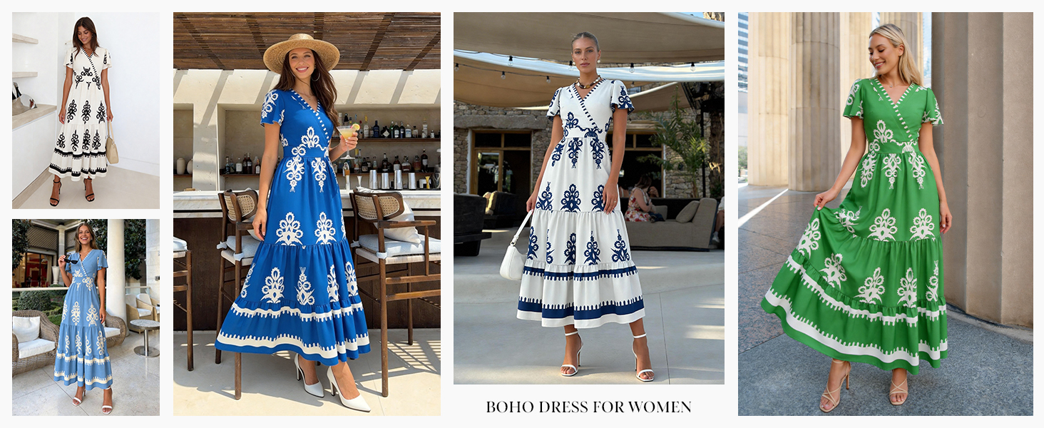 Women Short Sleeve A Line Dress