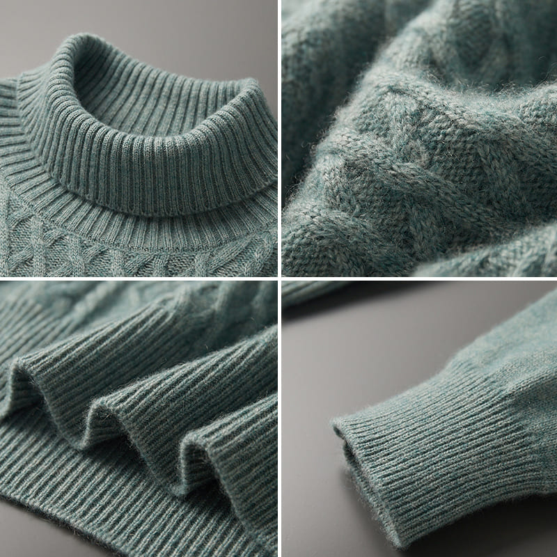 Men's Turtleneck Cashmere Knit Sweater