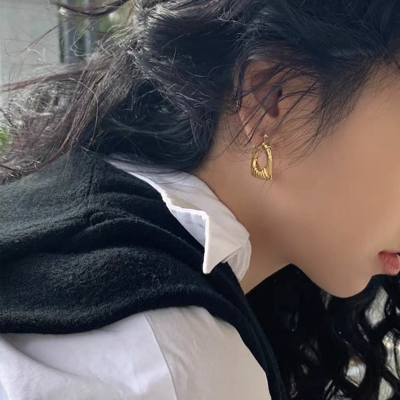 Vintage Style U Shape Bundle Texture Hoops