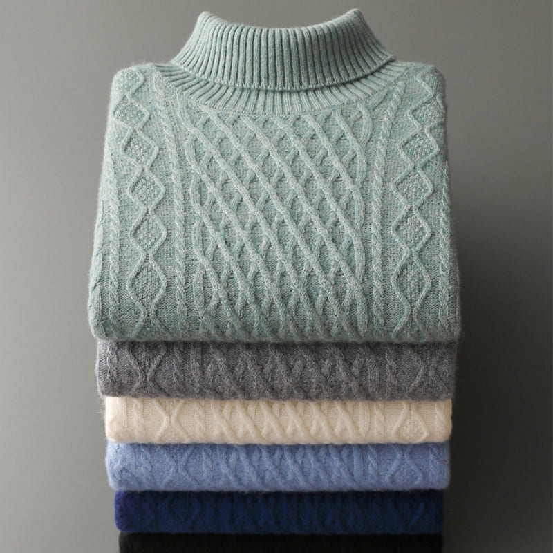 Men's Turtleneck Cashmere Knit Sweater