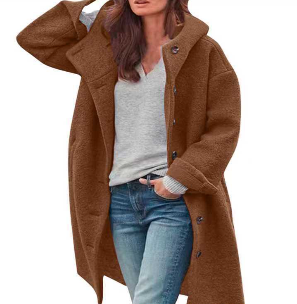 2024 New loose all-match woolen coat for women