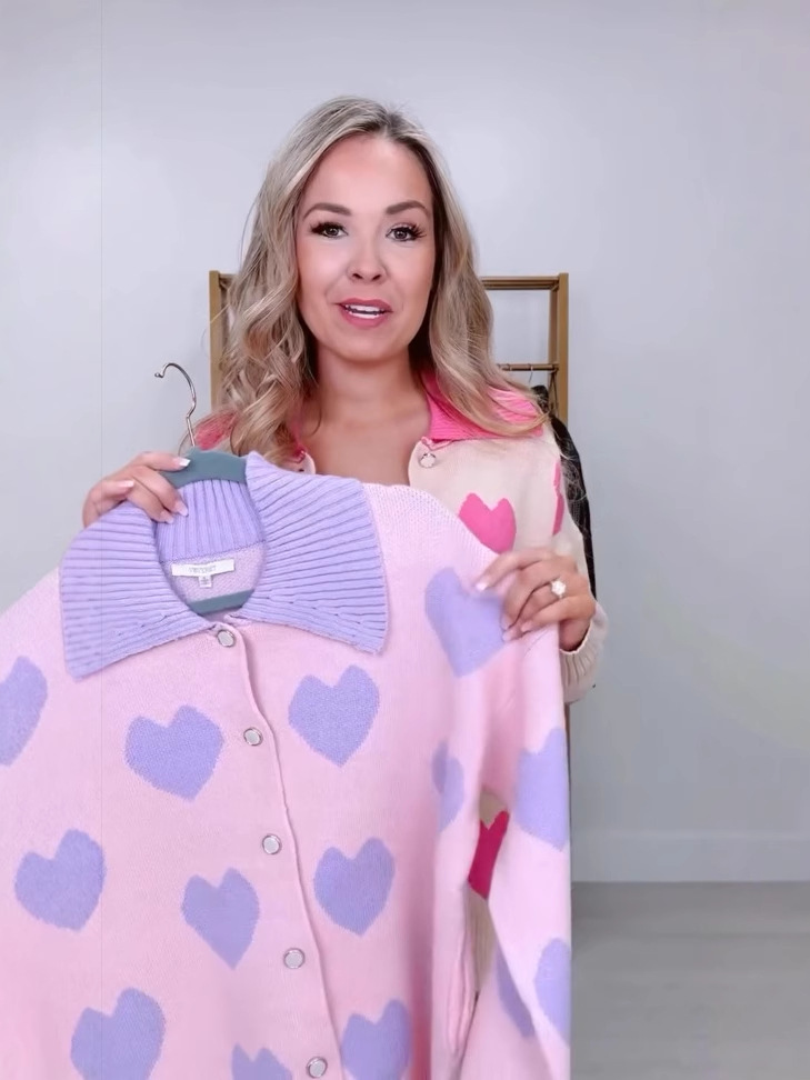 Cute Heart Embroidered Knitted Sweater