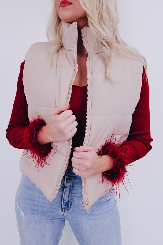 Casual solid color cotton vest jacket