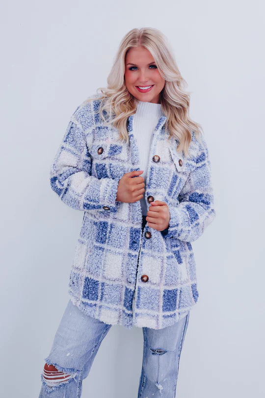 Teddy Plaid Sherpa Shacket