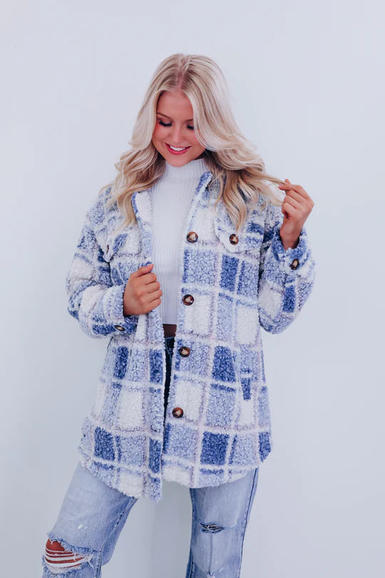 Teddy Plaid Sherpa Shacket