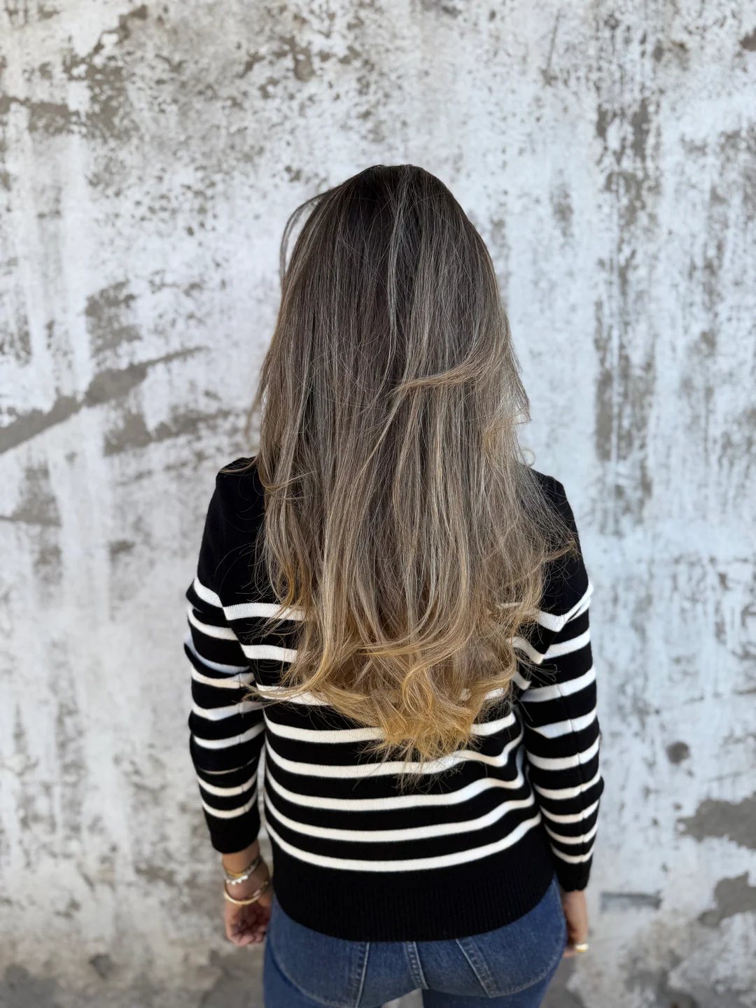 2025 New🔥Casual Loose Striped High Neck Button Women's Knitted Sweater Top