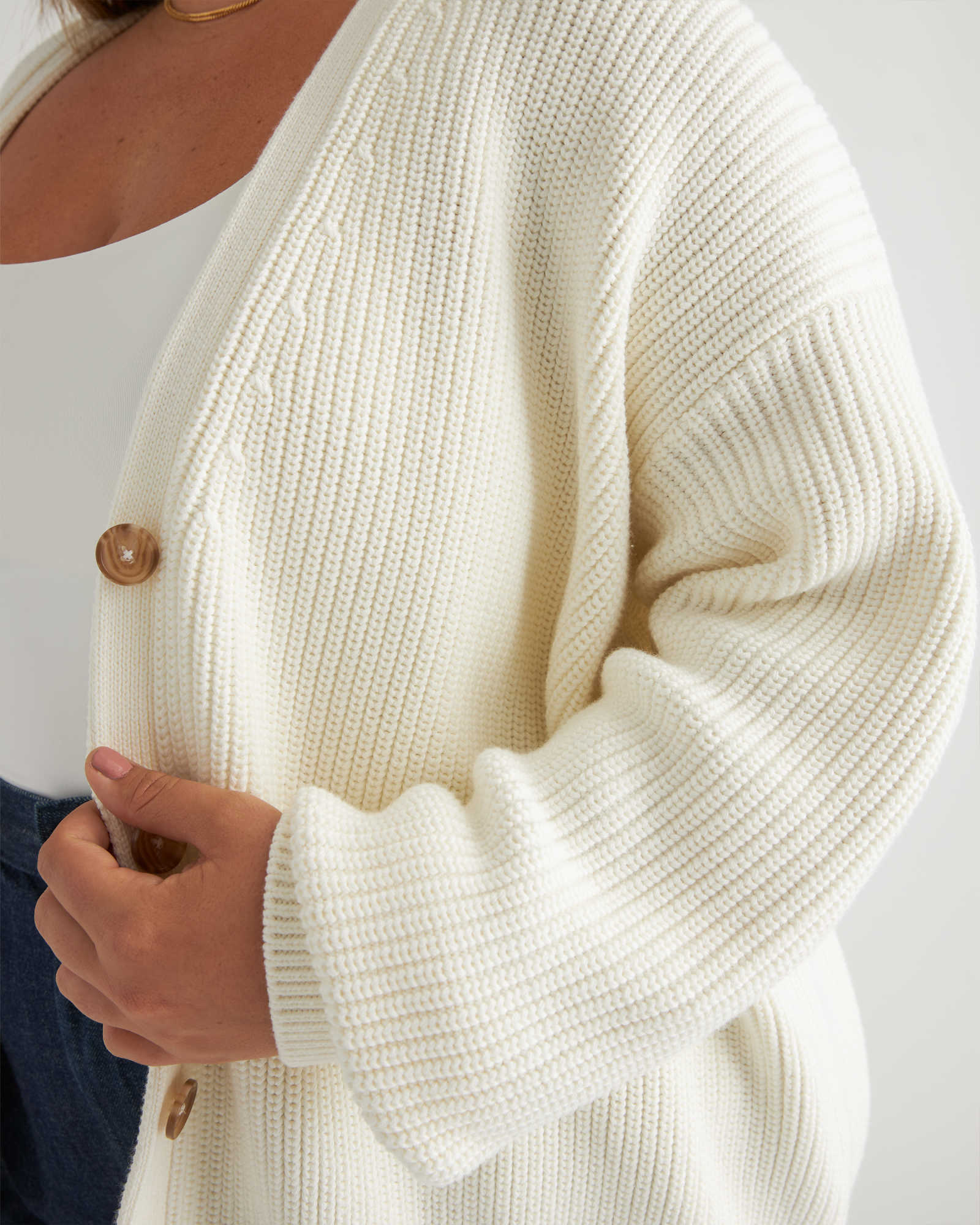 100% Organic Cotton Oversized Boyfriend Cardigan