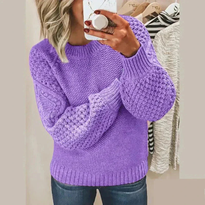 Women's Petal Sleeve Cashmere Knit Sweater