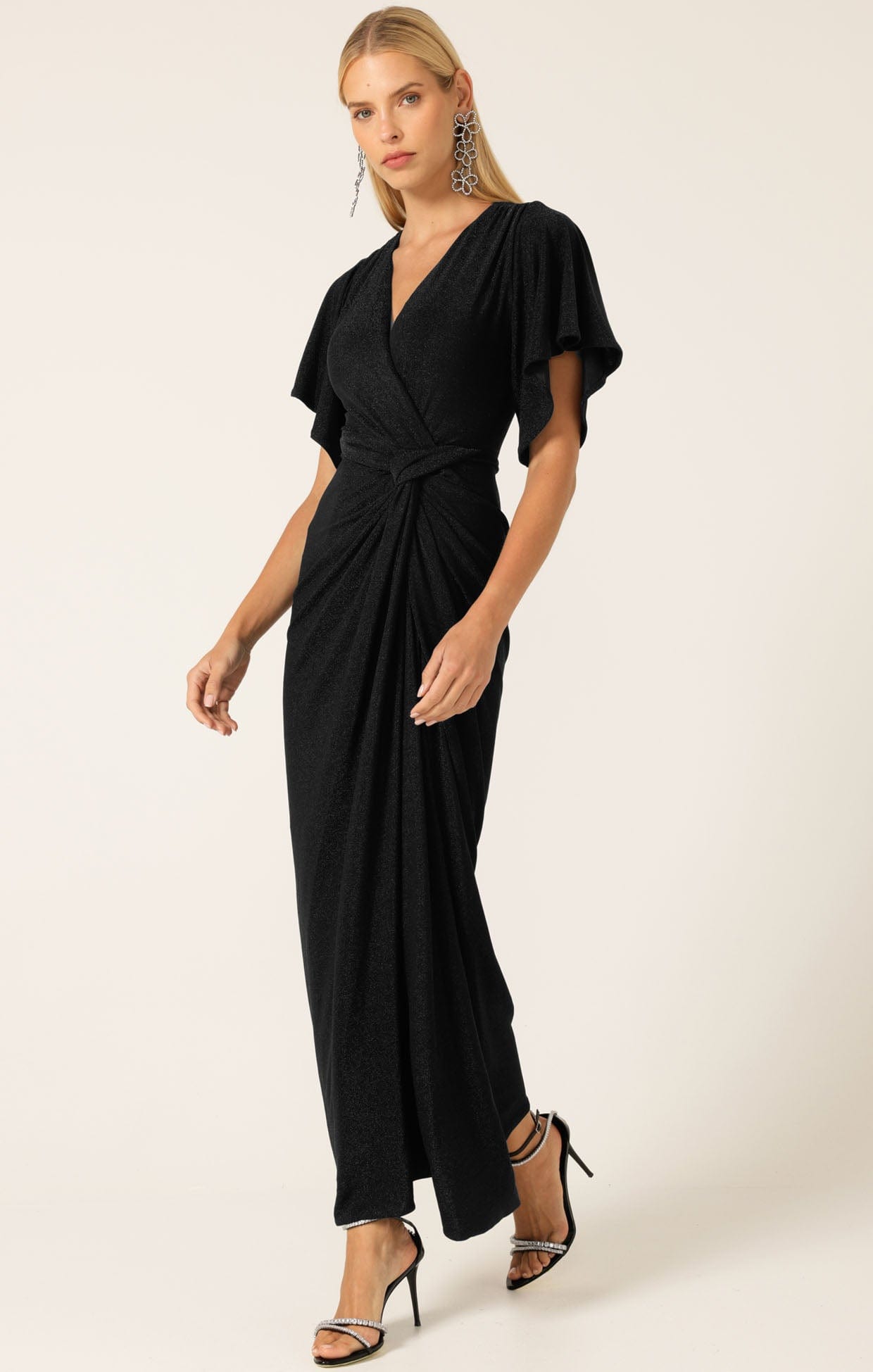 Crossover V-neck long dress
