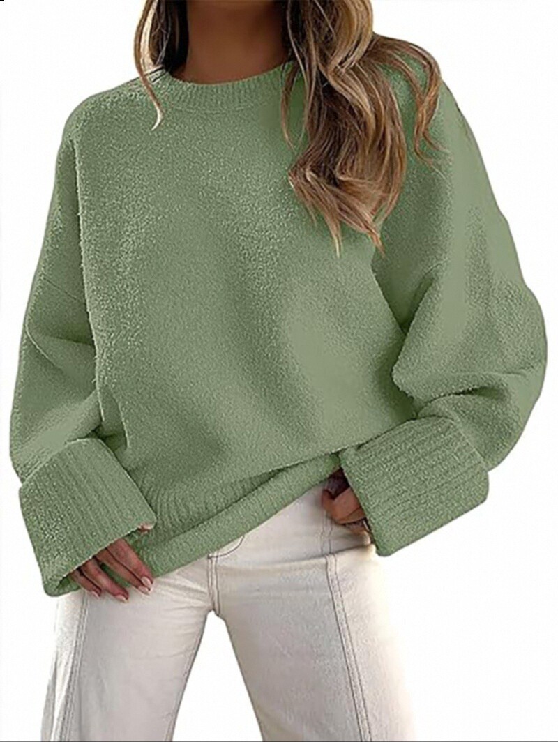 Autumn and winter round neck cover loose plush thick