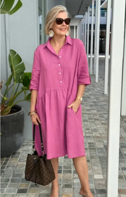 Women's Casual Lapel Loose Dress