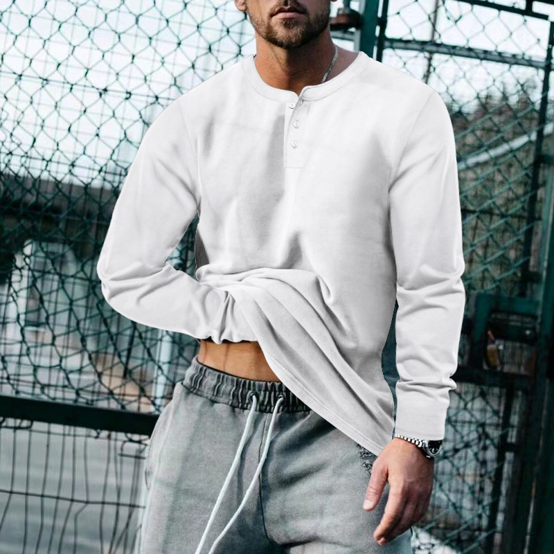 Round-Neck Loose Casual Long-Sleeved T-Shirt