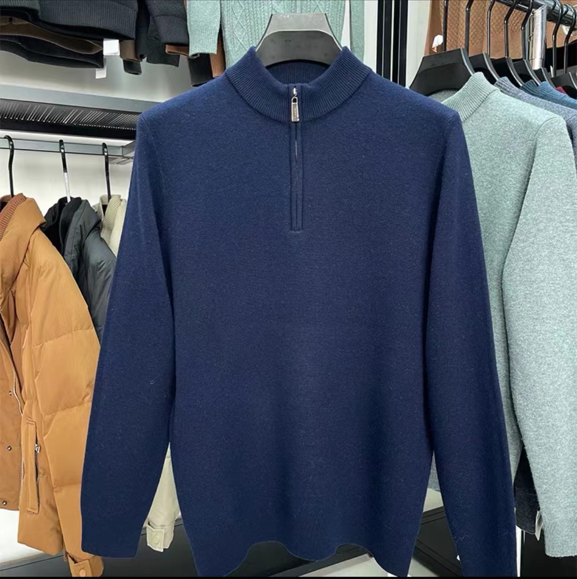 2025 Pure Cashmere Turtleneck Zipper Warm Sweater