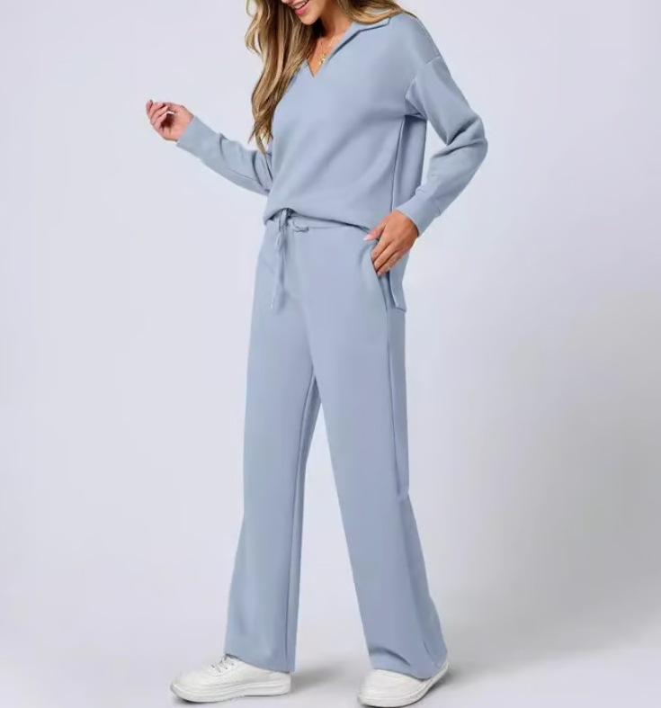 Paired with a drawstring design elastic-waist pantsuit