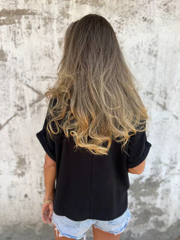 Solid-Color Round-Neck Short-Sleeved T-Shirt