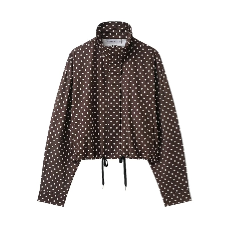 2026 Casual Drawstring Stand Collar Seersucker Loose Jacket