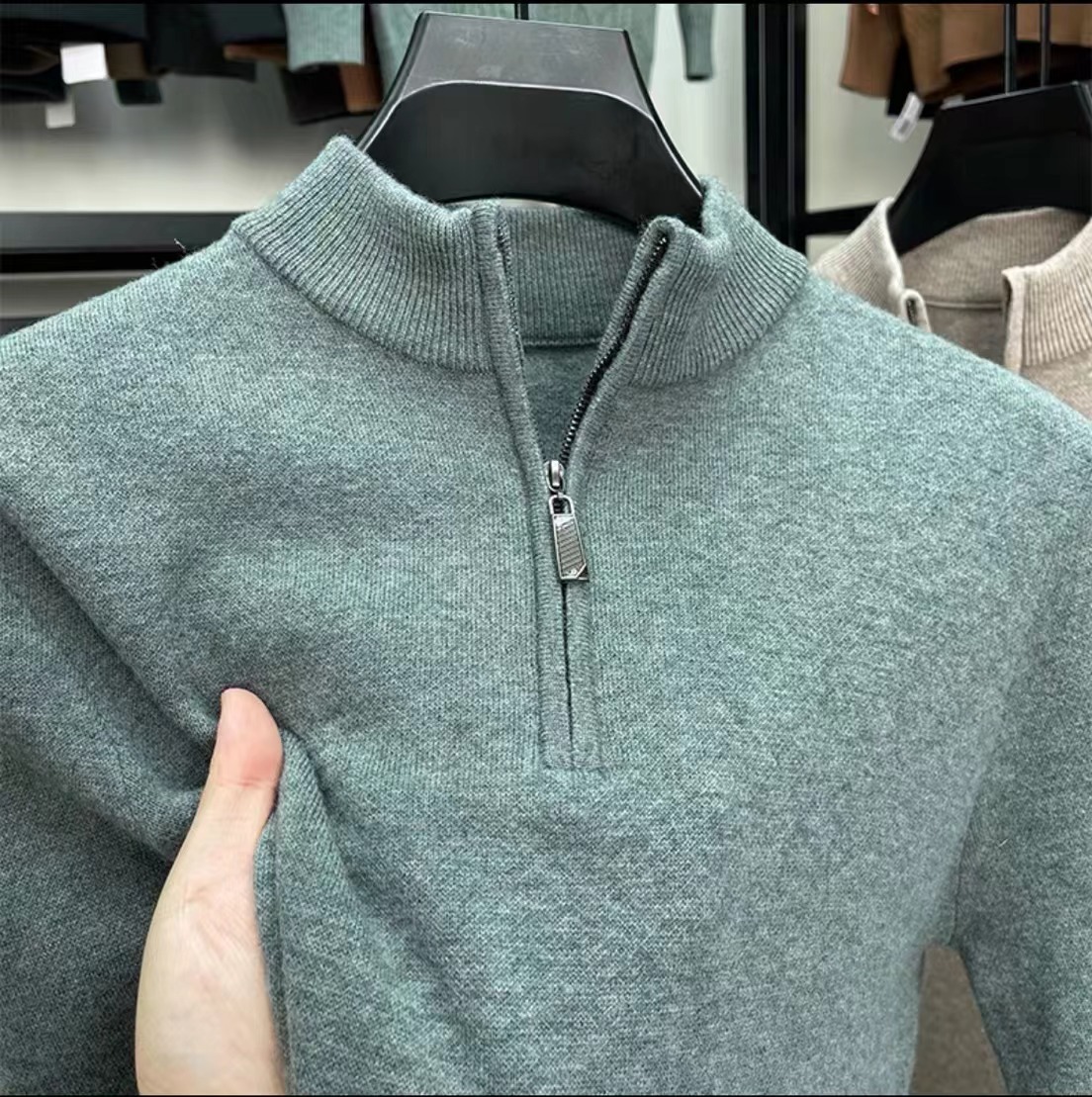 2025 Pure Cashmere Turtleneck Zipper Warm Sweater