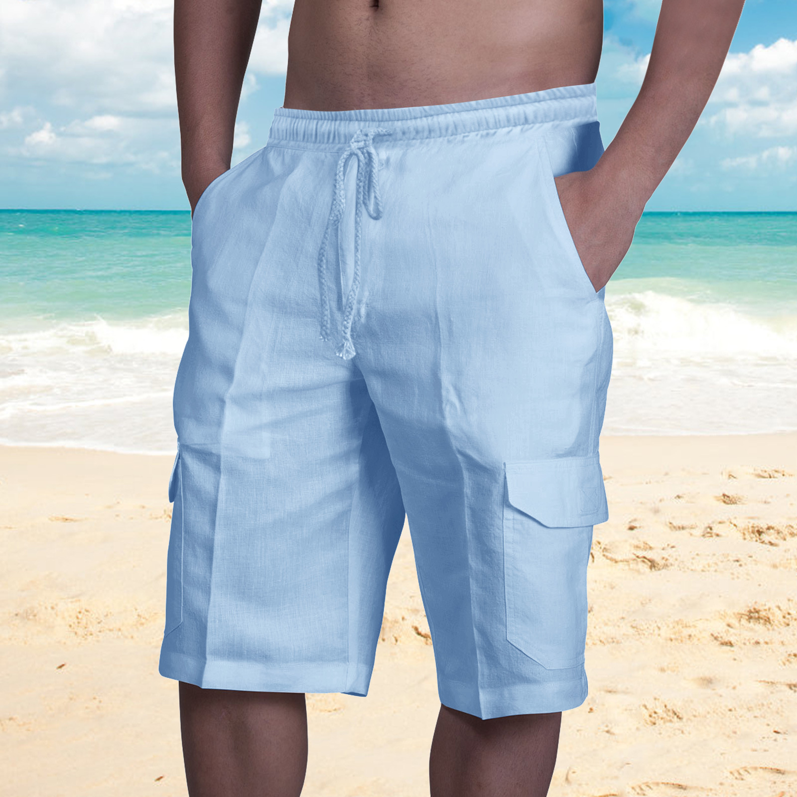 Linen Pocket Tethered Beach Work Pants