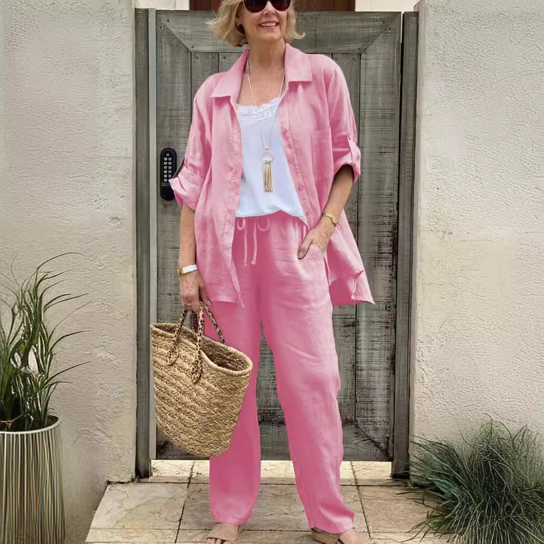 Cotton and linen casual shirt