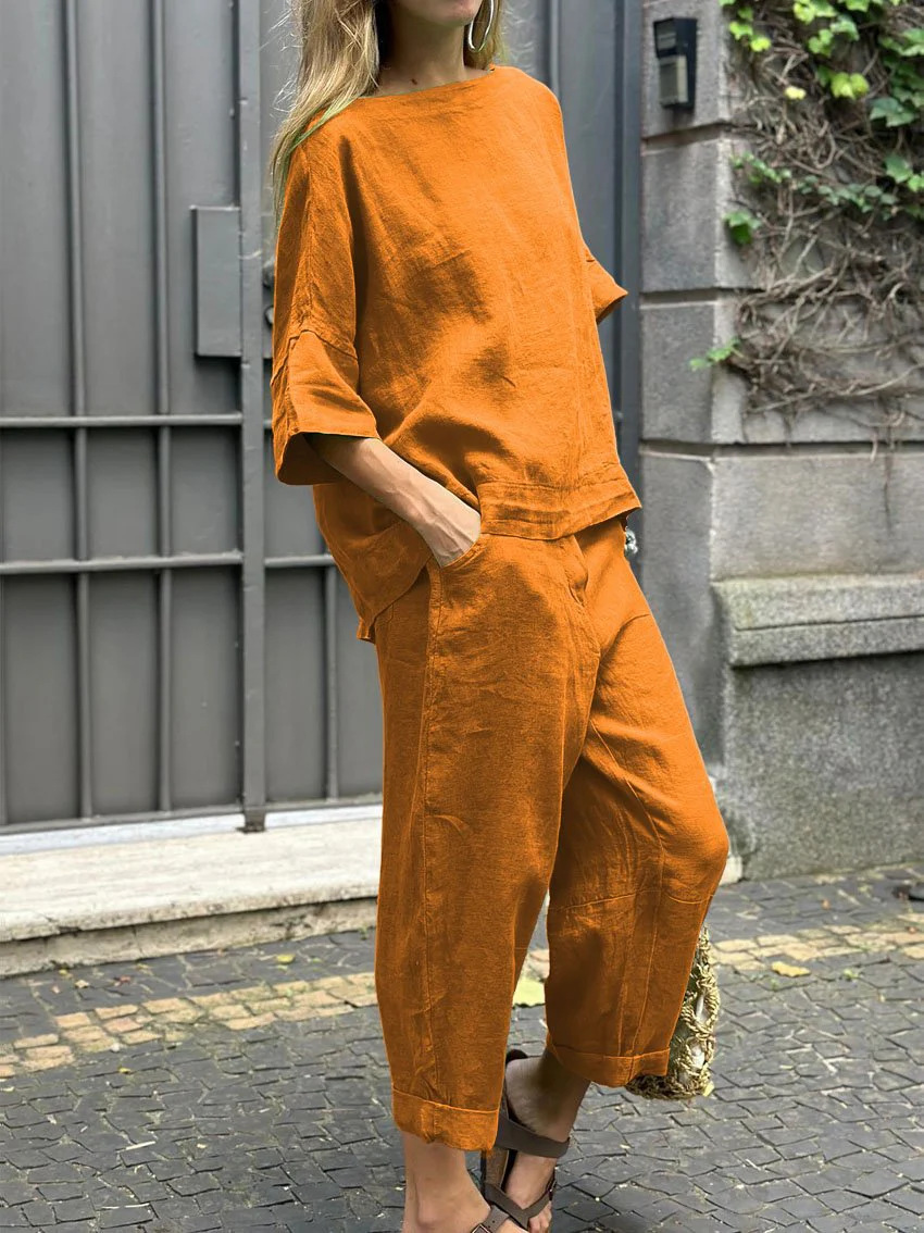 Women's Cotton linen casual suit