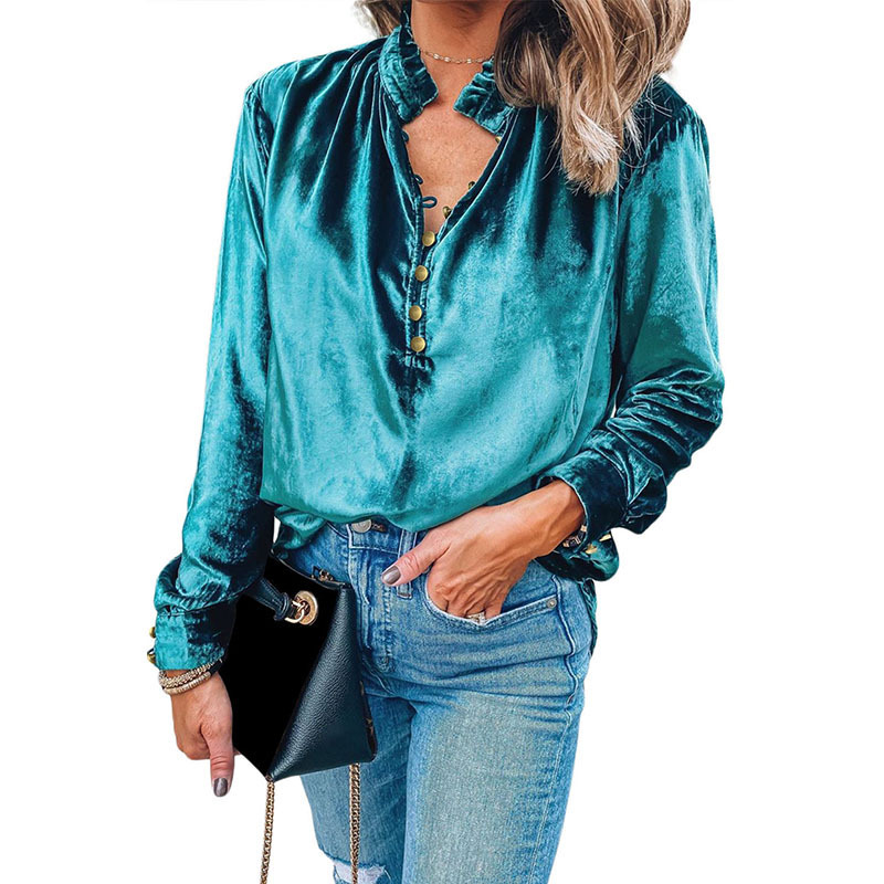 2024 New V-neck canary loose party shirt