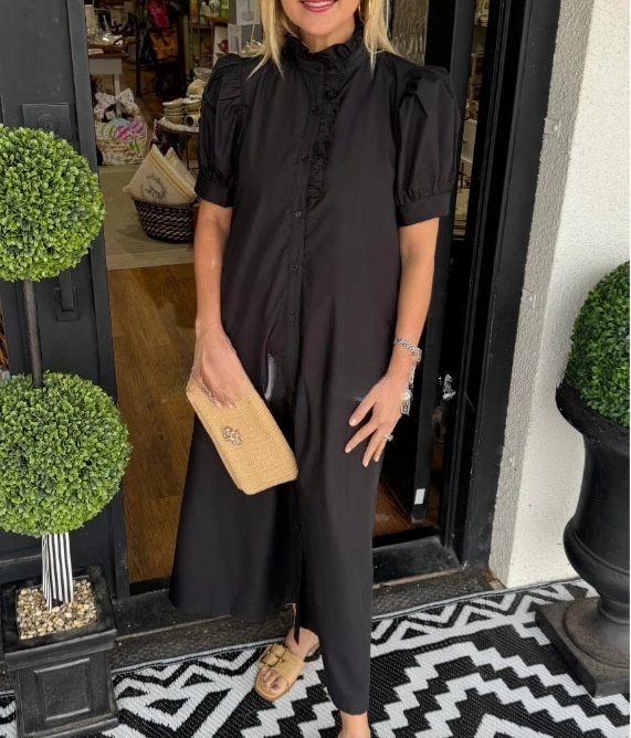 Ruffles Puff Sleeve Maxi Dress